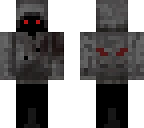 cute lost dark red-eyed being w/ gray jumper