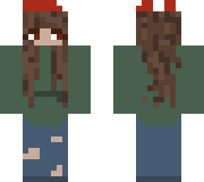 frog hoodie and mushroom hat girl
