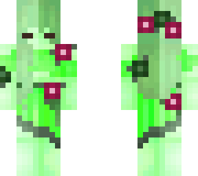 green and pink rose girl