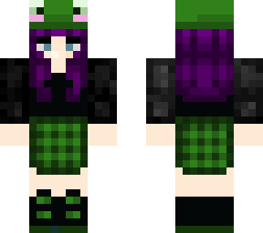 purple hair frog hat