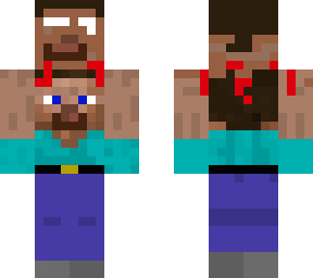 steve holding herobrines head
