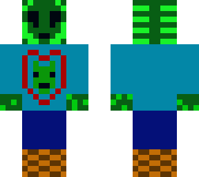 alien with checkered shoes