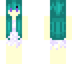 aqua hair-purple dress girl