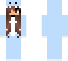brown hair / light blue dino onzie