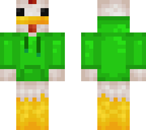 chicken in sweatshirt