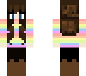 cute  girl with pastel rainbow shirt and boots