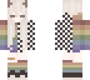 cute demon girl with ranbow hoddie!!!!!