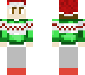remake of me with a christmass sweater but now a santa hat