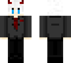 school boy (white hair with horns)