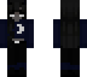black hair, blue moon hoodie