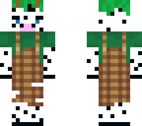 cow in brown overalls closer nose :)