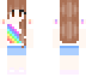 cute brunette with rainbow top (hair base by vhbases10)