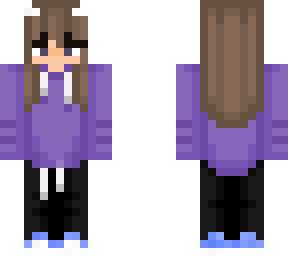 demon girl with purple hoodie