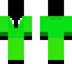 full black character in a lime suit