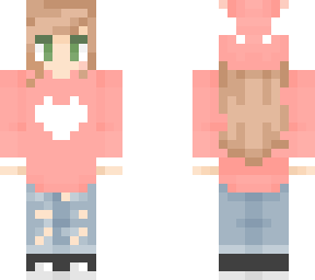 girl with ripped jeans and jumper