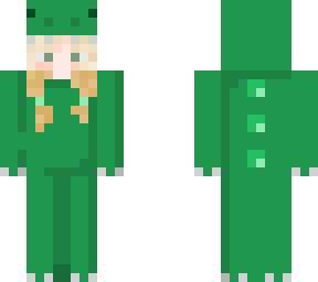 green girl dino onesie