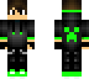 lime green gamer with a creeper jacket