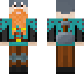 plastified dwarf with hammer (revised version, cyan)
