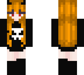 redhead devil with skull shirt