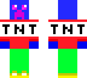 blue creeper with tnt t-shirt