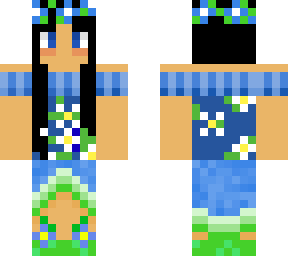 blue flower girl