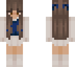 brunette with blue sweater