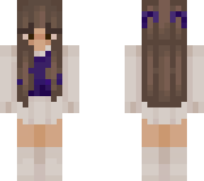 brunette with purple sweater