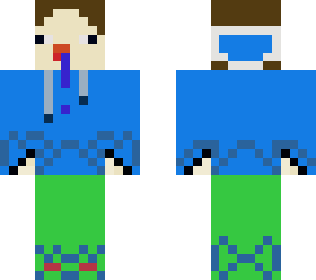 cartoonish noob with blue hoodie