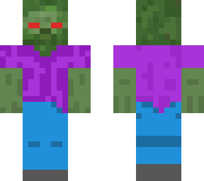 creepy purple shirt zombie with light blue pants