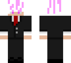 e-boy with pink and white hair in a suit