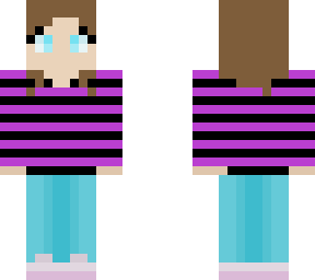 girl with purple striped sweater