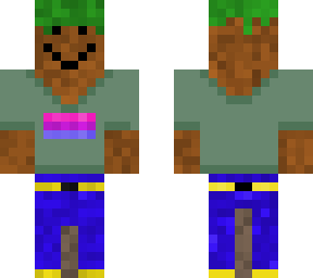 grass block with  bi pride shirt