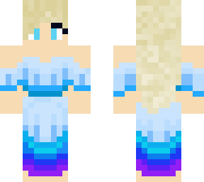 blonde dress blue fancy