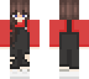 cottage girl with red shirt and black jeans