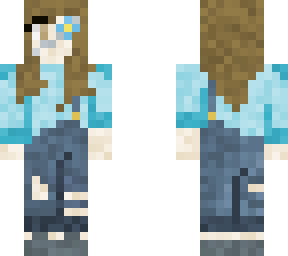 kawaii girl in overalls