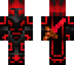 red knight bedwars sword on back :)