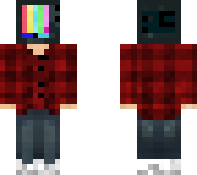 tv head with red pullover