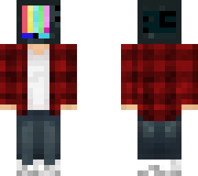 tv head with red shirt