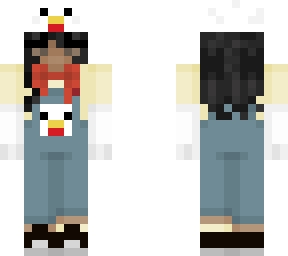 chicken overalls + bow tie