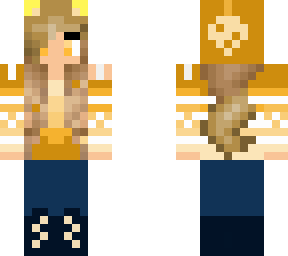 cute yellow winter cat girl