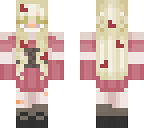elf blonde girl with red dress