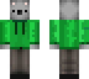 koala in green hoodie without hood on