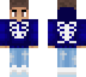 mark blue skele hoodie