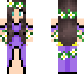 purple dress with white flowers