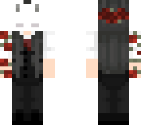 suit with roses and a mask