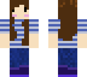 blue striped tee girl