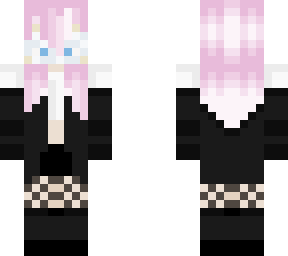 girl w/ pink hair mask and black outfit