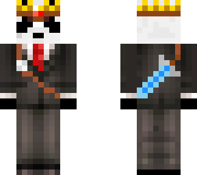 panda with crown and sword