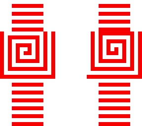 red swirls & stripes