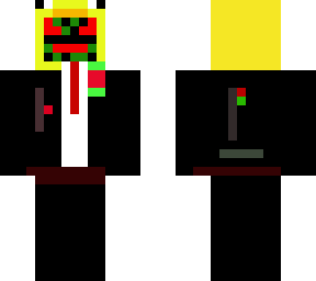 robot wearing business costume and a duck hoodie